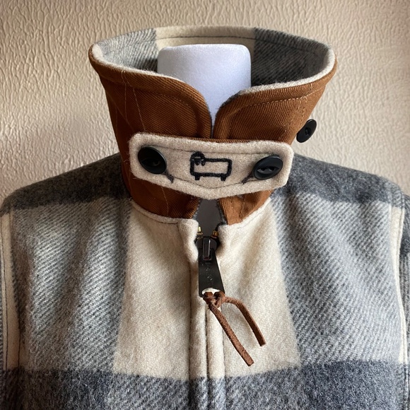 Woolrich Giant Buffalo Wool Coat in grey and ivory Size M - Picture 8 of 14